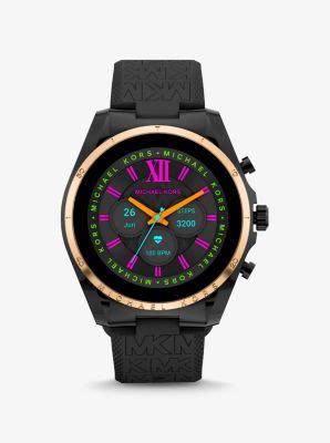 gen 6 bradshaw black-tone and logo silicone smartwatch